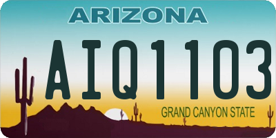 AZ license plate AIQ1103