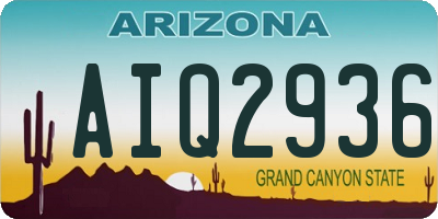 AZ license plate AIQ2936