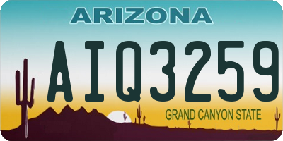 AZ license plate AIQ3259