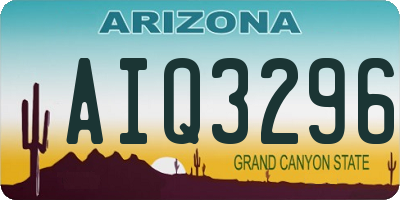 AZ license plate AIQ3296