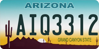 AZ license plate AIQ3312