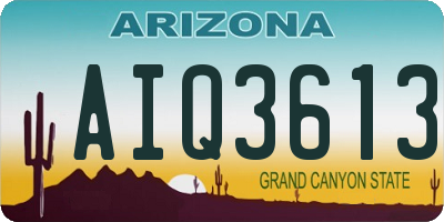 AZ license plate AIQ3613