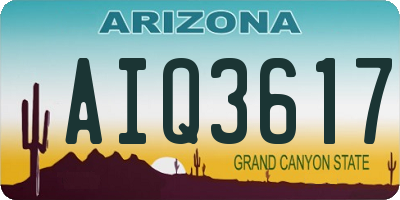 AZ license plate AIQ3617