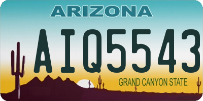 AZ license plate AIQ5543