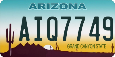 AZ license plate AIQ7749