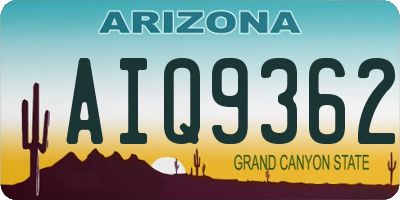 AZ license plate AIQ9362