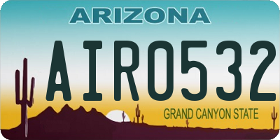 AZ license plate AIR0532