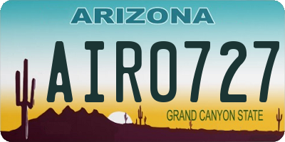 AZ license plate AIR0727