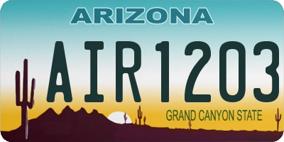 AZ license plate AIR1203