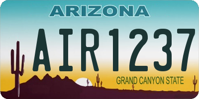 AZ license plate AIR1237