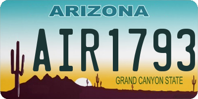 AZ license plate AIR1793