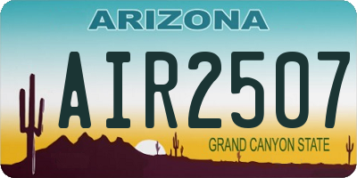 AZ license plate AIR2507
