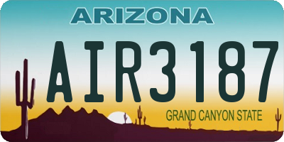 AZ license plate AIR3187