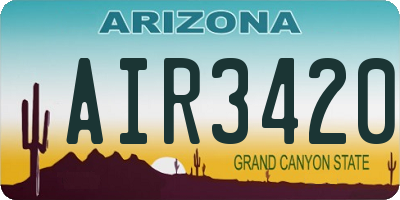 AZ license plate AIR3420