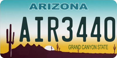 AZ license plate AIR3440