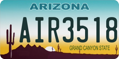 AZ license plate AIR3518