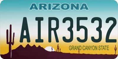 AZ license plate AIR3532