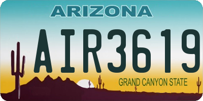 AZ license plate AIR3619