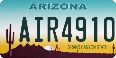 AZ license plate AIR4910