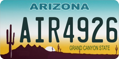 AZ license plate AIR4926