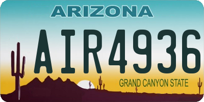 AZ license plate AIR4936