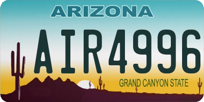 AZ license plate AIR4996