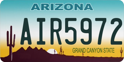 AZ license plate AIR5972