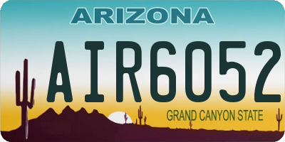 AZ license plate AIR6052