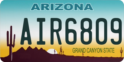 AZ license plate AIR6809