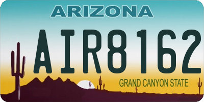 AZ license plate AIR8162