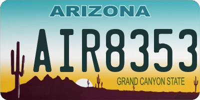 AZ license plate AIR8353