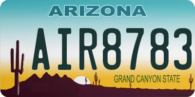 AZ license plate AIR8783