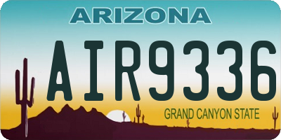 AZ license plate AIR9336