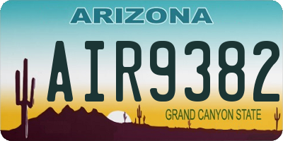AZ license plate AIR9382