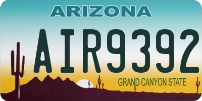AZ license plate AIR9392