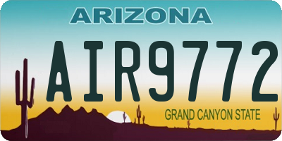 AZ license plate AIR9772