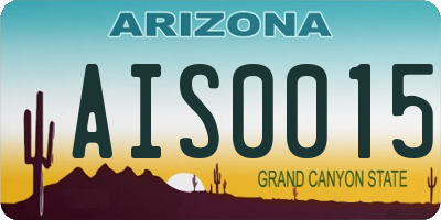 AZ license plate AIS0015