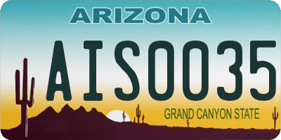 AZ license plate AIS0035