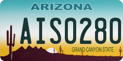 AZ license plate AIS0280