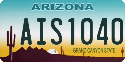 AZ license plate AIS1040