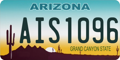 AZ license plate AIS1096