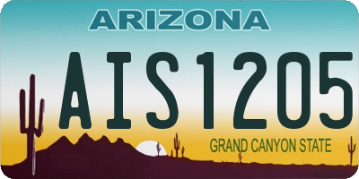 AZ license plate AIS1205