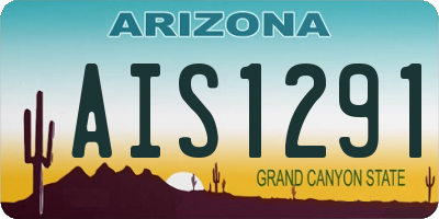 AZ license plate AIS1291
