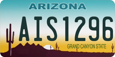 AZ license plate AIS1296