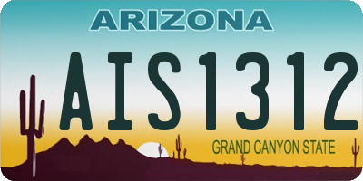 AZ license plate AIS1312