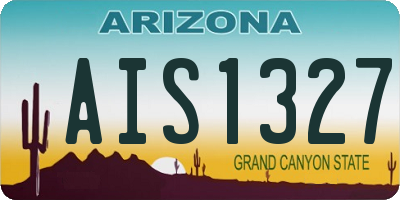 AZ license plate AIS1327