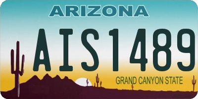 AZ license plate AIS1489