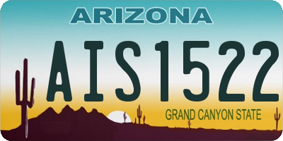 AZ license plate AIS1522