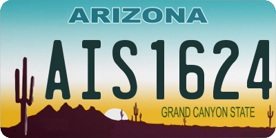 AZ license plate AIS1624