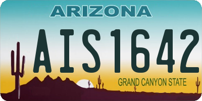 AZ license plate AIS1642